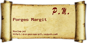 Porges Margit névjegykártya